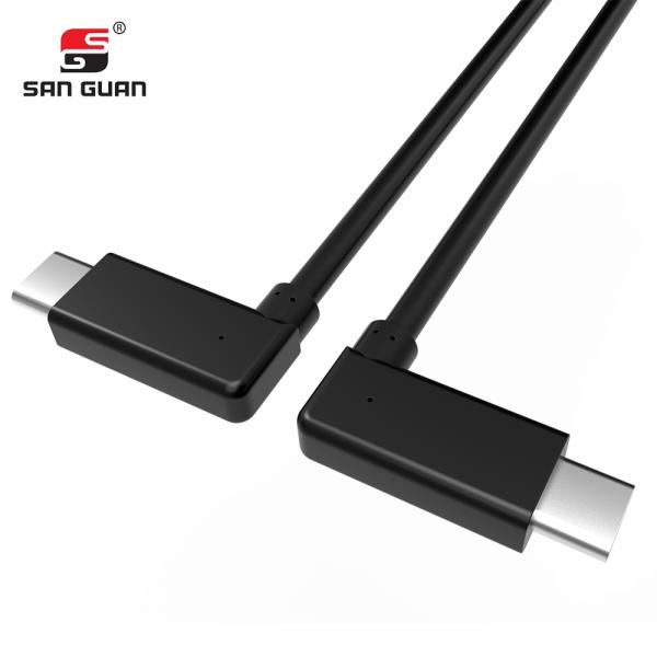 Picture of USB3.1 Gen2 cable 10Gbps 100W TPE(black）90 degree bend